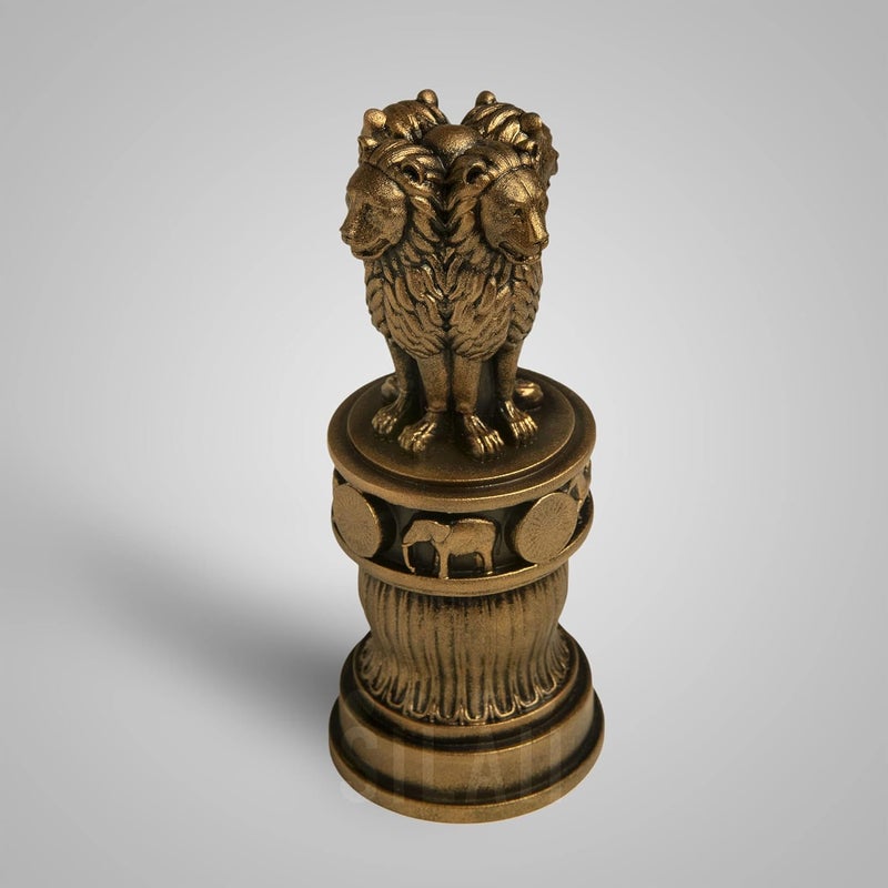SILAII Ashoka Pillar Sculpture - 5 INCH, Antique Bronze Colour - Image 5