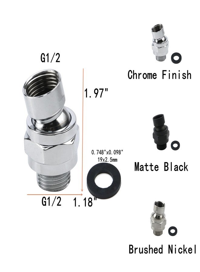 Tsnamay رأس دش مات أسود تسناماي مع كرة دوارة 360° محول كوع رأس دش نحاسي مطلي بالكروم قابل للتعديل لذراع دش عالمي G1/2 - Image 2
