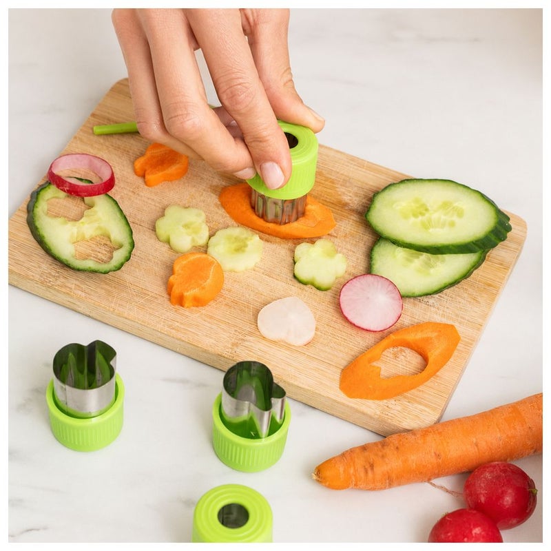 Bonbon - Stainless Steel Fruit And Vegetable Cutter - Green - 9 Pc Set - Image 2