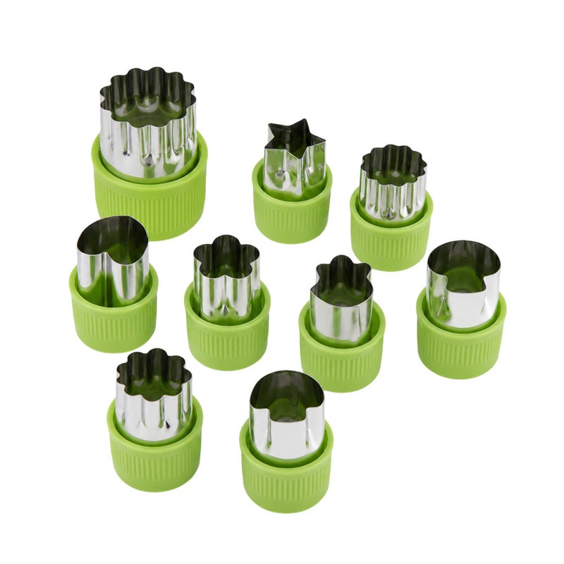 Bonbon - Stainless Steel Fruit And Vegetable Cutter - Green - 9 Pc Set - Image 3
