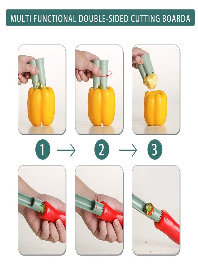 WROLEM Pepper Corer, 2 in 1 Red Bell Pepper Seed Corer Remover Tool, Fruit & Vegetable Corers Quick Cave Tools for Jalapeno Cutter Deseeder, Off White 1PCS - Image 4