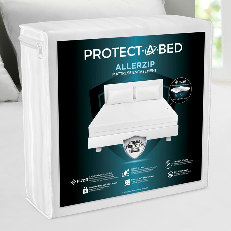 Protect-A-Bed ProtectABed AllerZip Zippered Mattress Encasement Queen Bed Bug Proof and Dust Mite Proof SixSided Mattress Protector 100 Waterproof Washable Cover Fits 1118 Mattresses - Image 2