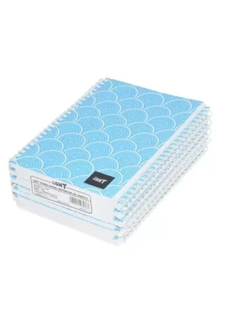 Light 10-Piece Light Spiral Soft Cover Notebook Single Line A5, 80-Sheets - LINBA51521S 