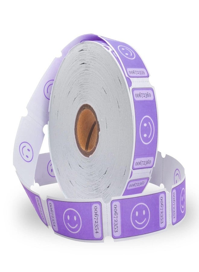 L LIKED Smile Raffle Tickets Roll Each Tickets 1''x2'', for Events, Entry, Class Reward, Fundraiser & Prizes,1000 Tickets/Single Roll -Purple - Image 1