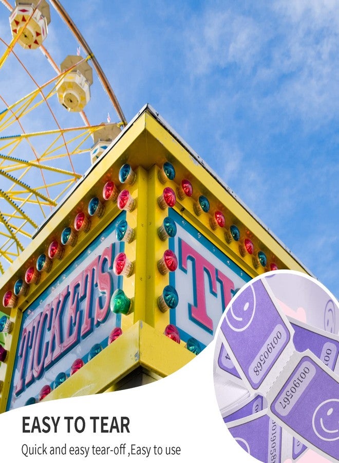 L LIKED Smile Raffle Tickets Roll Each Tickets 1''x2'', for Events, Entry, Class Reward, Fundraiser & Prizes,1000 Tickets/Single Roll -Purple - Image 5