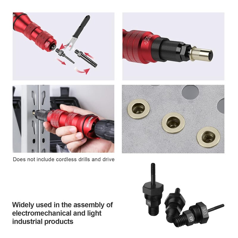 Beaspire 3 PCS Cordless Drill Electric Rivet Gun's M3、M4、M5 Mandrels - Image 2