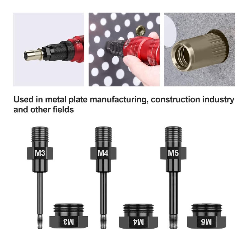 Beaspire 3 PCS Cordless Drill Electric Rivet Gun's M3、M4、M5 Mandrels - Image 3