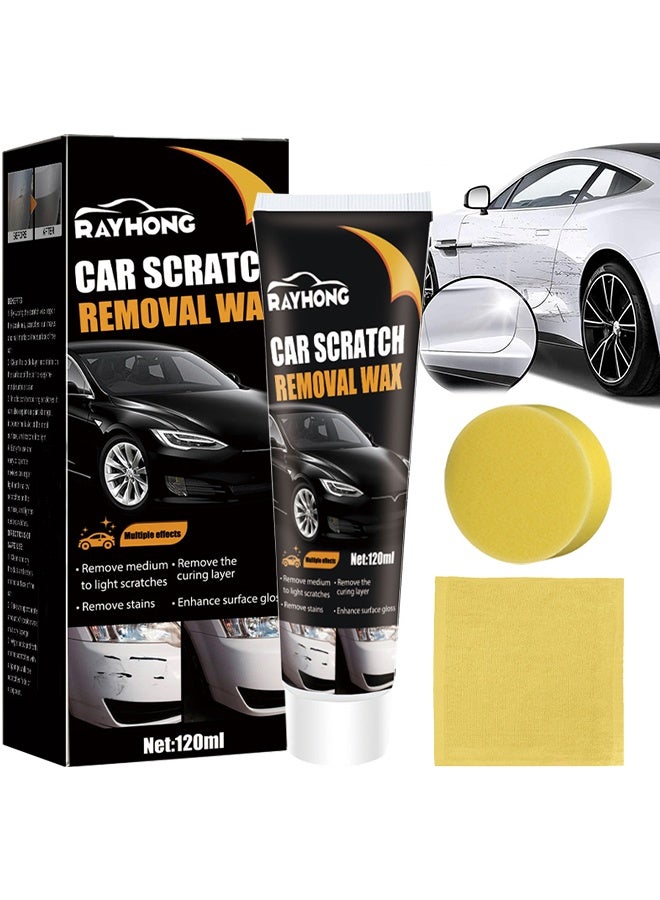 RAYHONG Car Scratch Remover Wax, Car Body Compound, Car Scratch Remover For Deep Scratches, Car Polishing Wax Scratch Remover For Vehicles, Car Scratch Repair Paste, Cars Paint Scratchs Repair Kit With Wipe Sponge - Image 1