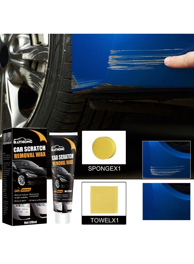 RAYHONG Car Scratch Remover Wax, Car Body Compound, Car Scratch Remover For Deep Scratches, Car Polishing Wax Scratch Remover For Vehicles, Car Scratch Repair Paste, Cars Paint Scratchs Repair Kit With Wipe Sponge - Image 2