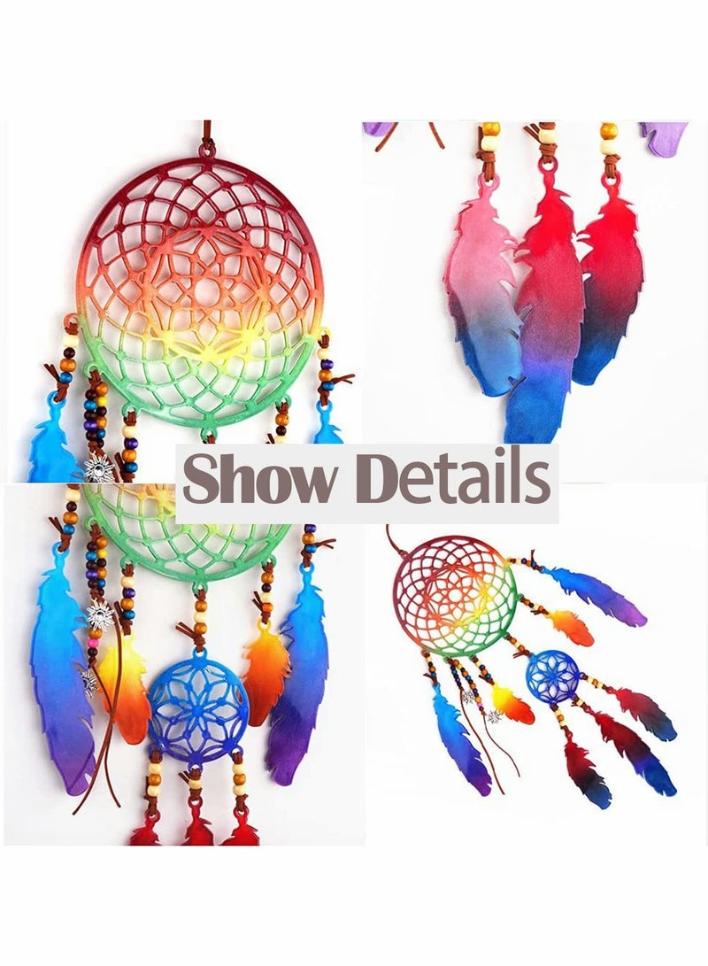 كاست ويف قوالب سيليكون لصائد الأحلام، قالب اصنعها بنفسك لقالب الراتنج، قالب صب ريشة من راتنج الإيبوكسي، قالب إيبوكسي للتعليق على الحائط، ديكور غرفة نوم الأطفال، حرف فنية، ديكور المنزل - Image 3