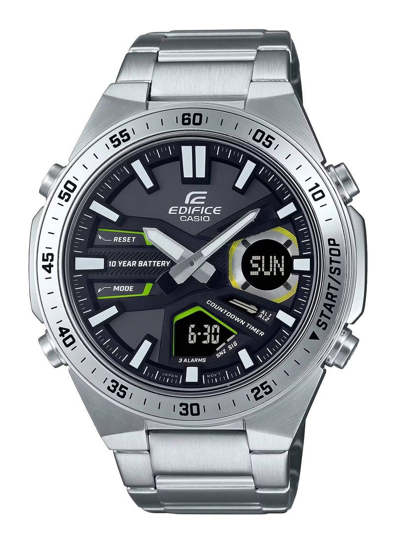 CASIO - Edifice Analog-Digital Water Resistant Stainless Steel Men's Watch EFV-C110D-1A3VDF - Image 1