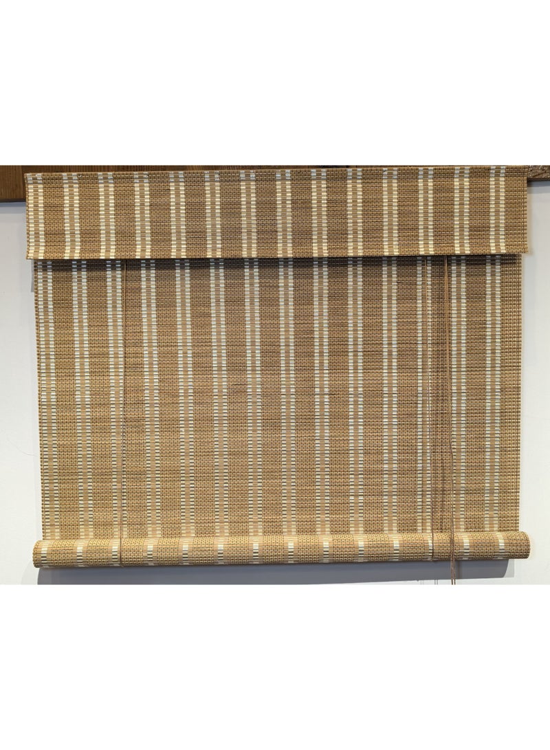 APLUS Bamboo blinds made of natural bamboo Basic color: beige with interwoven colors. Easy to install. Installation tools included. - Image 1