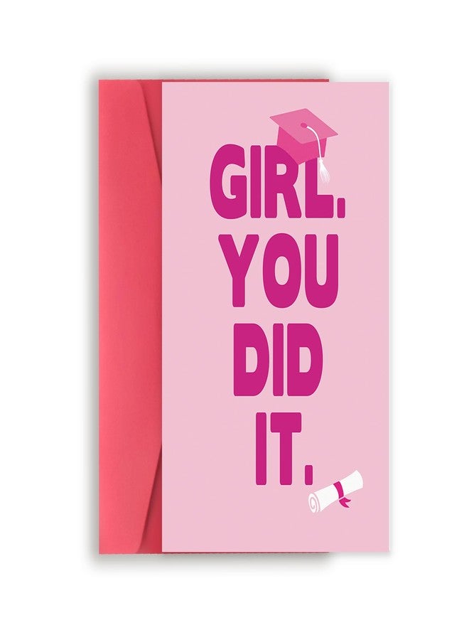 Asmallgf Funny Graduation Gift for Her, Inspirational Card for Women, Gifts for Daughter Friends, Girl, You Did It - Image 1