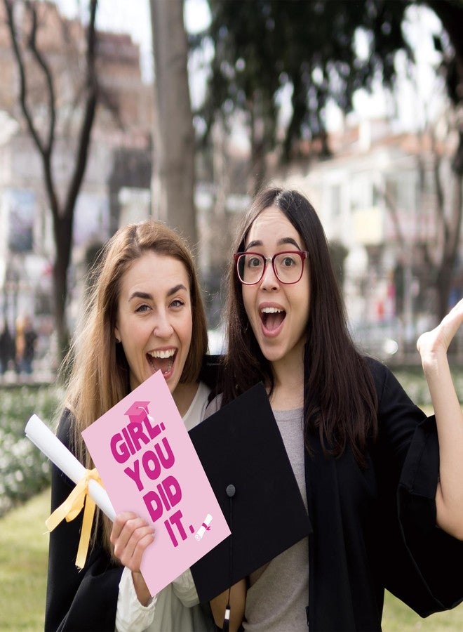 Asmallgf Funny Graduation Gift for Her, Inspirational Card for Women, Gifts for Daughter Friends, Girl, You Did It - Image 4