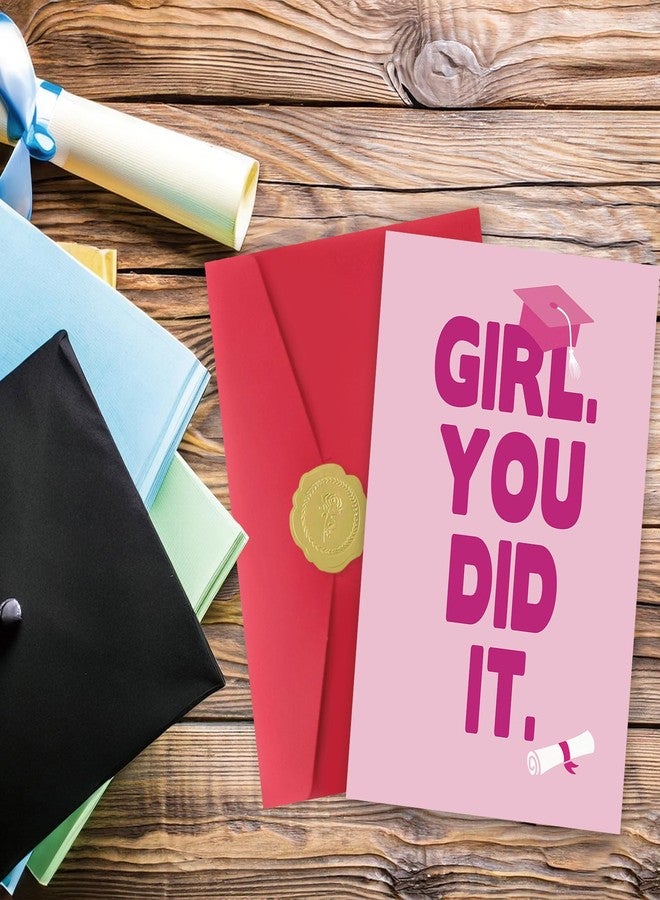 Asmallgf Funny Graduation Gift for Her, Inspirational Card for Women, Gifts for Daughter Friends, Girl, You Did It - Image 3