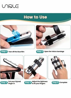 Unique Finger Splint, 3PCS Finger Support Brace Finger Stabilizer for Broken Fingers Straightening Arthritis Knuckle Immobilization,Black(3 Size)  - Image 5