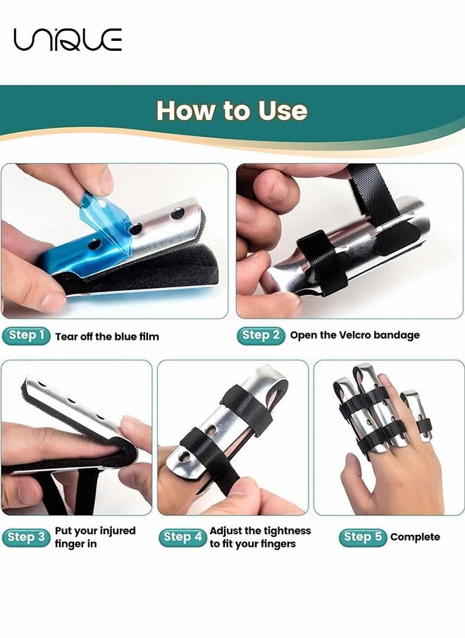 Unique Finger Splint, 3PCS Finger Support Brace Finger Stabilizer for Broken Fingers Straightening Arthritis Knuckle Immobilization,Black(3 Size)  - Image 5