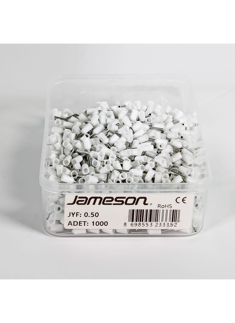 JAMESON JYF-0.50 FRENCH STANDARD INSULATED CABLE THIMBLE (0.5 MM-WHITE) (1000 PCS)  - Image 1
