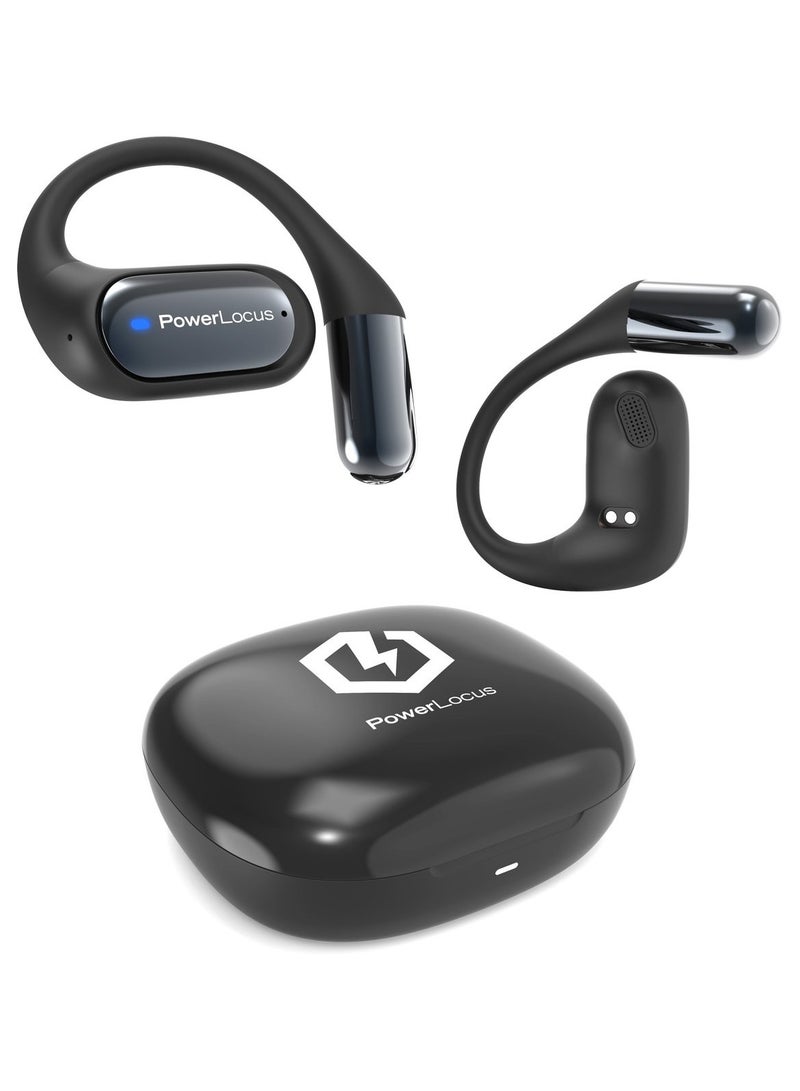 PowerLocus Free X - Open-Ear Headphones - Wireless Earbuds - Bluetooth 5.4 - Wireless Earphones - Waterproof Sports Earphones - Universal - Move Black - Image 1