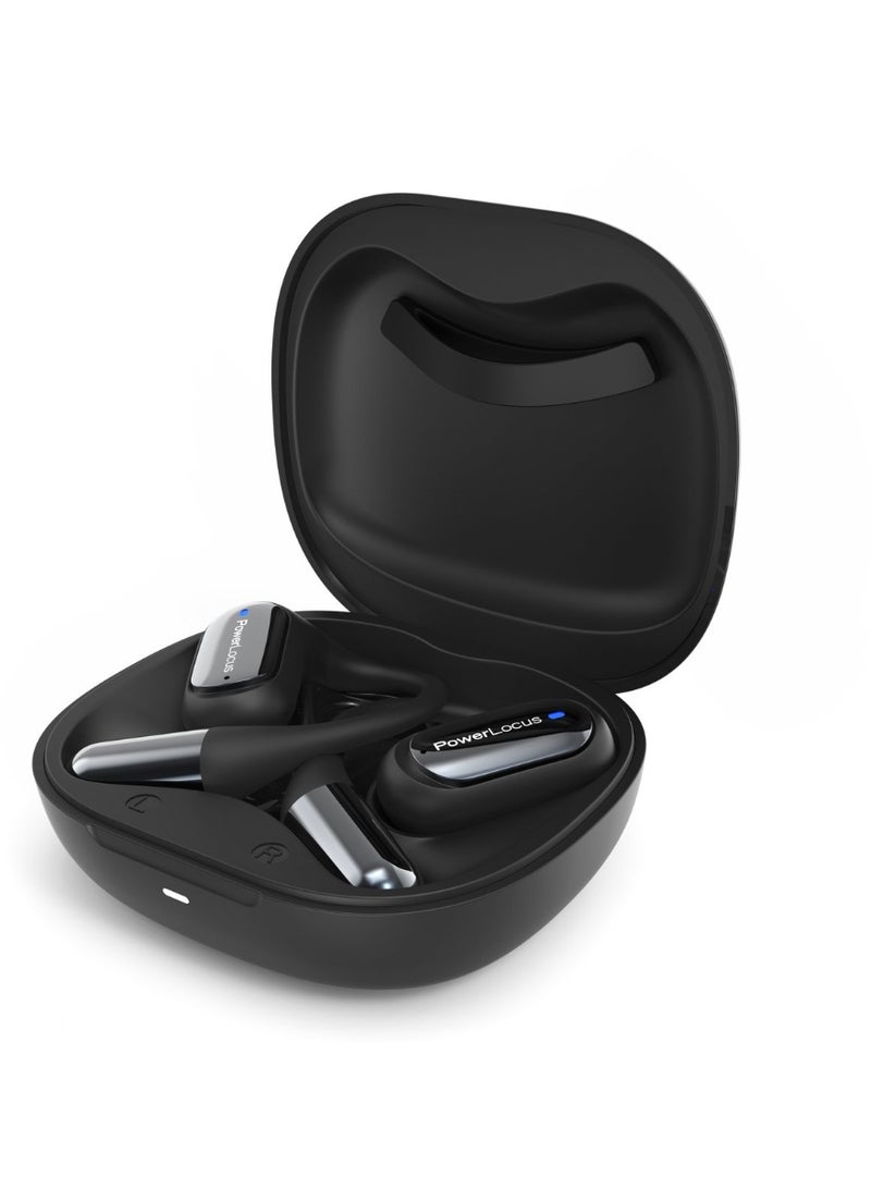 PowerLocus Free X - Open-Ear Headphones - Wireless Earbuds - Bluetooth 5.4 - Wireless Earphones - Waterproof Sports Earphones - Universal - Move Black - Image 2