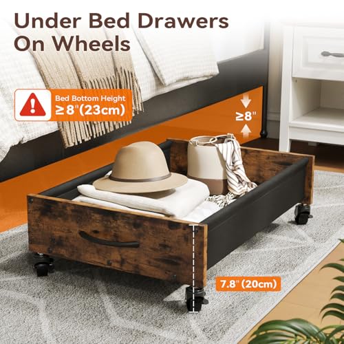 FOUCSSOMEI Under Bed Storage with Wheels, Under Bed Storage Drawers on Wheels, Metal Frame Under Bed Shoe Storage, Space-Saving for Bedroom Closet Organization - Image 4