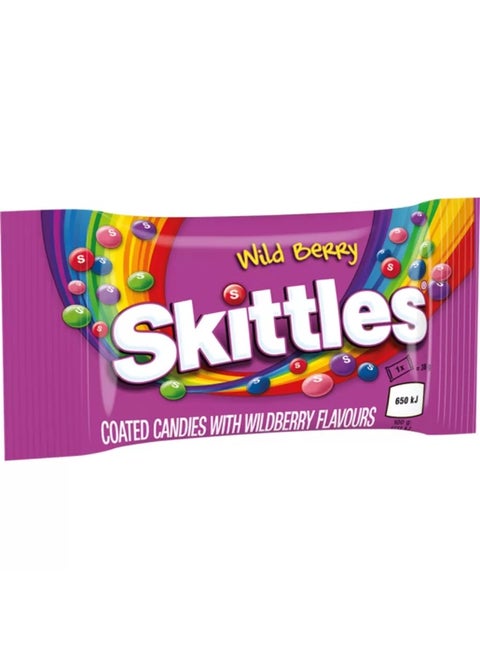 Skittles Wild Berry Flavored Coated Button Chewy Candies- 38gms