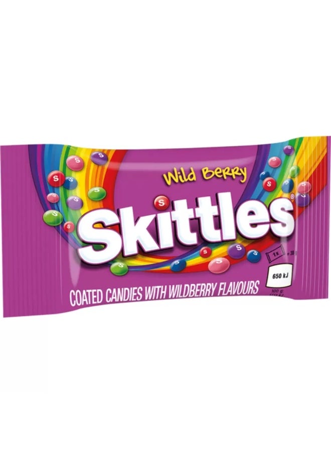 Skittles Wild Berry Flavored Coated Button Chewy Candies- 38gms