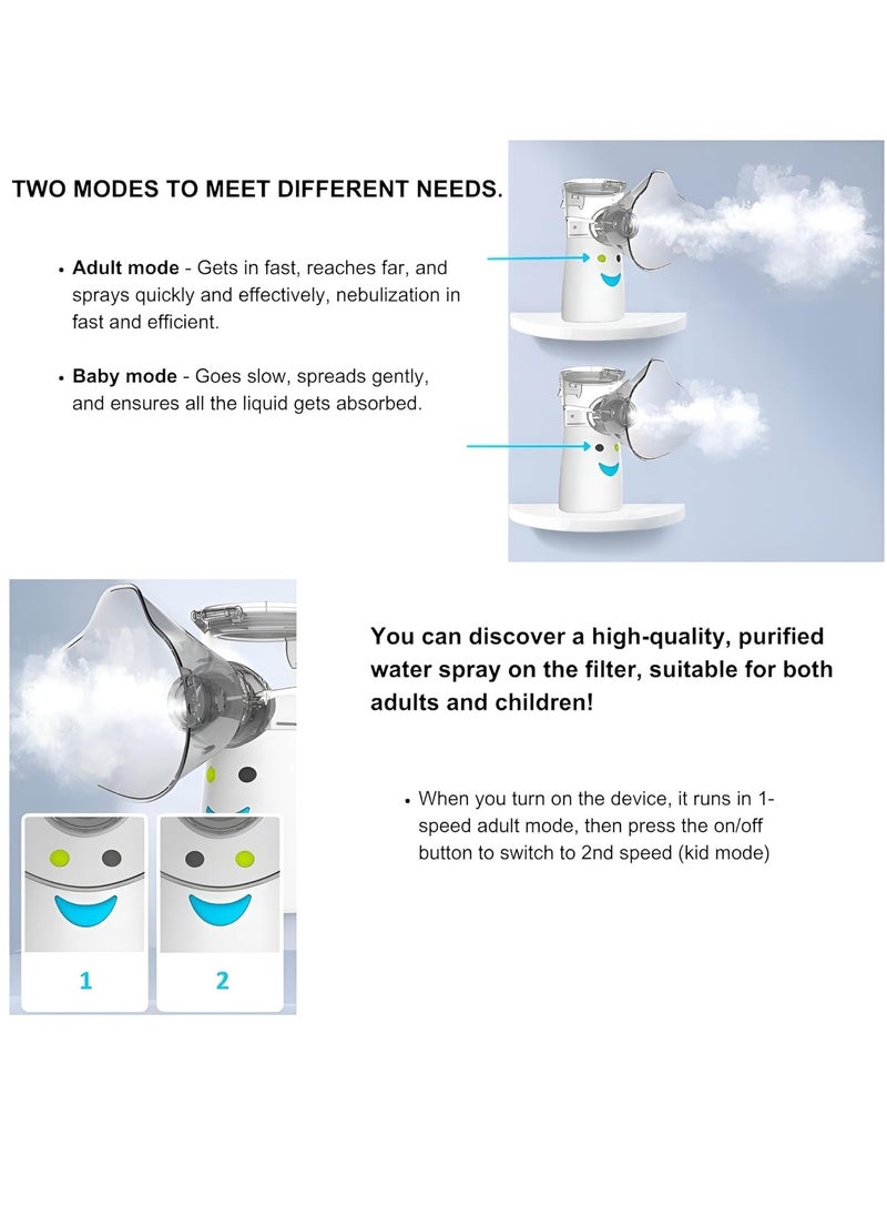 Houmt - Nebulizer Portable Mini Vaporizers Handheld Atomizers for Adults and Children Travel Nebulizer Steam Mesh Inhalator - Image 1