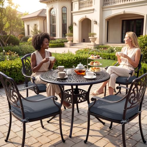 Summsun Outdoor Chair Cushions Set of 4 Waterproof Fade Resistant Patio Furniture Cushions 17 x 16 x 2 Inch Non Slip Round Corner Seat Cushion Pads with Removable Cover for Garden Yard Lawn Dark Grey - Image 3