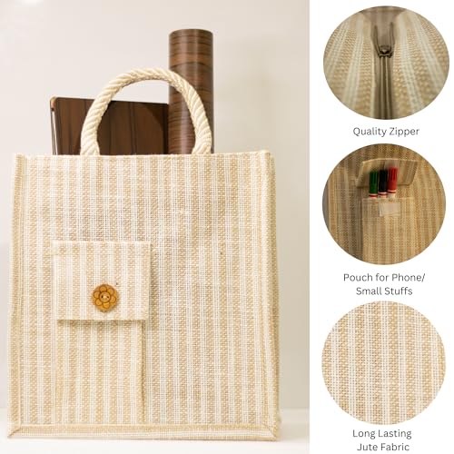Anbali - Jute Lunch bag for office men and women | Jute bags for lunch box and tiffin | office carry lunch bag - Image 3