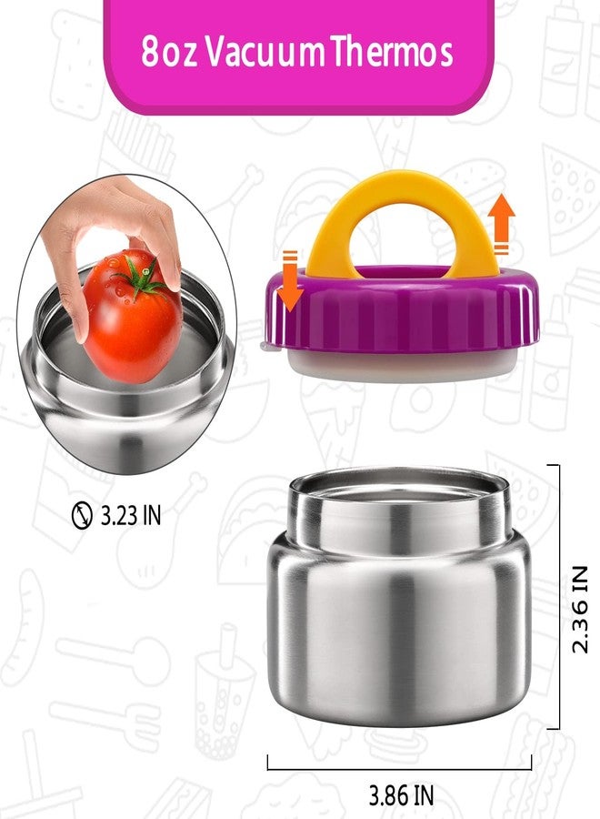 MAISON HUIS 8oz Soup Thermo Wide Mouth Vacuum Insulated Thermo Jar, Leak Proof Stainless Steel Food Container for Hot&Cold Food Kids Lunch Soup for School Travel (Purple) - Image 5