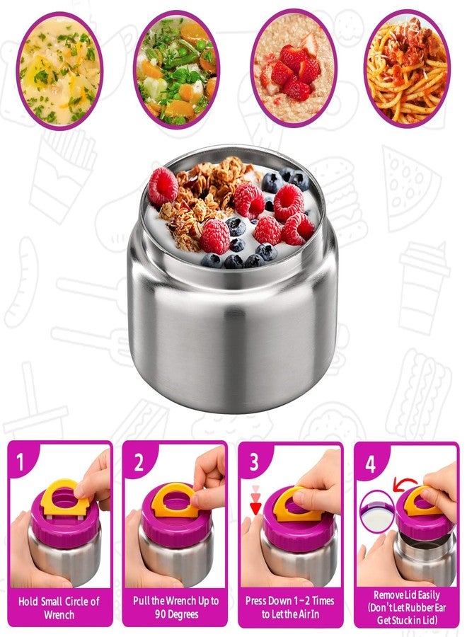MAISON HUIS 8oz Soup Thermo Wide Mouth Vacuum Insulated Thermo Jar, Leak Proof Stainless Steel Food Container for Hot&Cold Food Kids Lunch Soup for School Travel (Purple) - Image 4