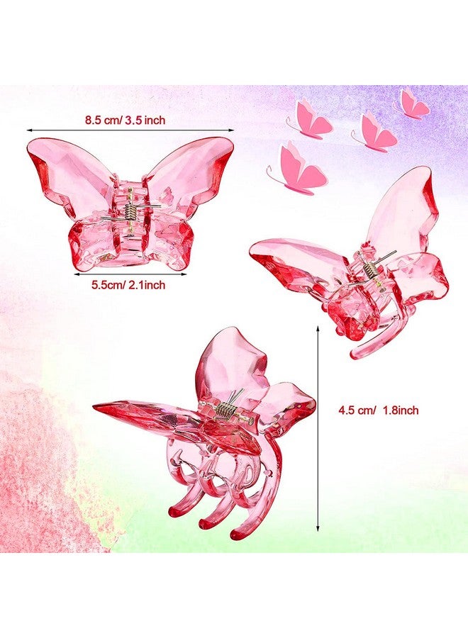 ANNACREATIONS Korean Style Large Plastic Transparent Multicolor Butterfly Hair Claw Clips Long Jaw Clutches Hair Accessories For Women And Girls (6 Pcs) (3) - Image 3