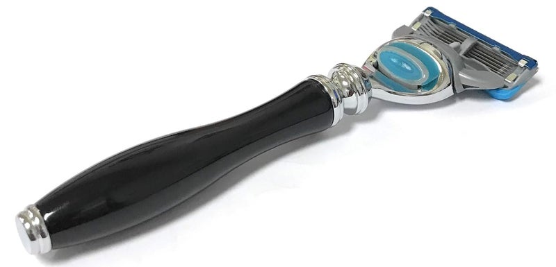 G.B.S Men's Shaving Razor, Sleek Style Handle Compatible With 5 Blade Razor Blades, Black