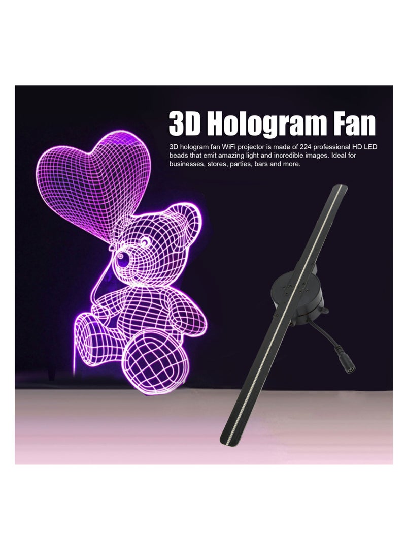 AL RAID 3D Hologram Fan 16.5in 2000x224 WiFi 3D Projector with 224 LED Light Beads for Business Store Advertising 100‑240V UK Plug - Image 4