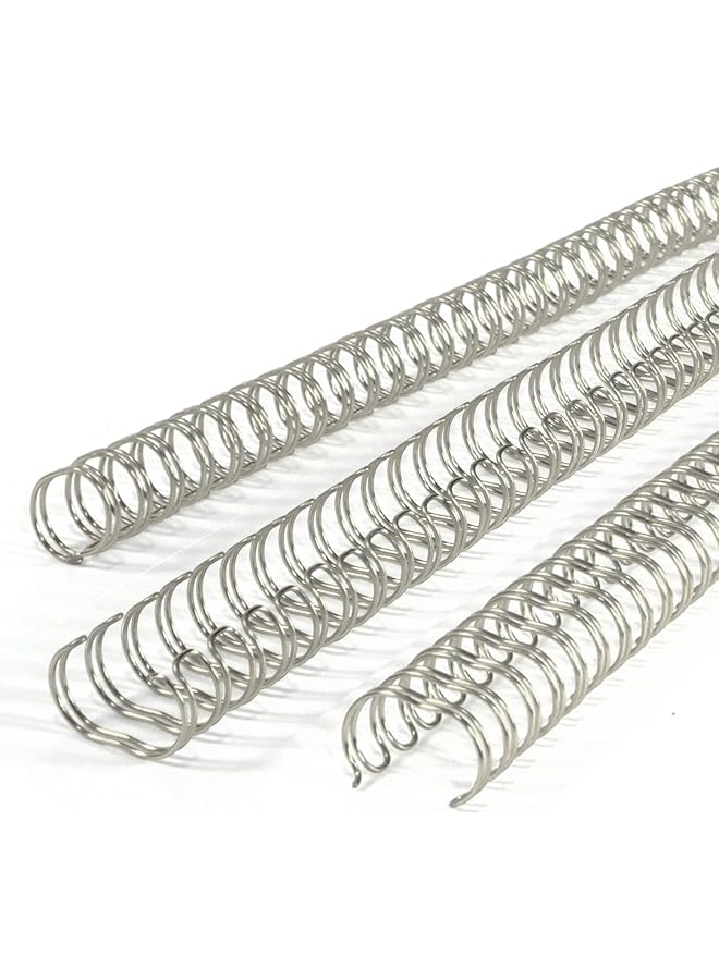 RAYSON Wire Binding Ring 9.5 Mm 3:1 Pitch Double Loop Wire Silver 34 Holes 100Pcs Box  - Image 1