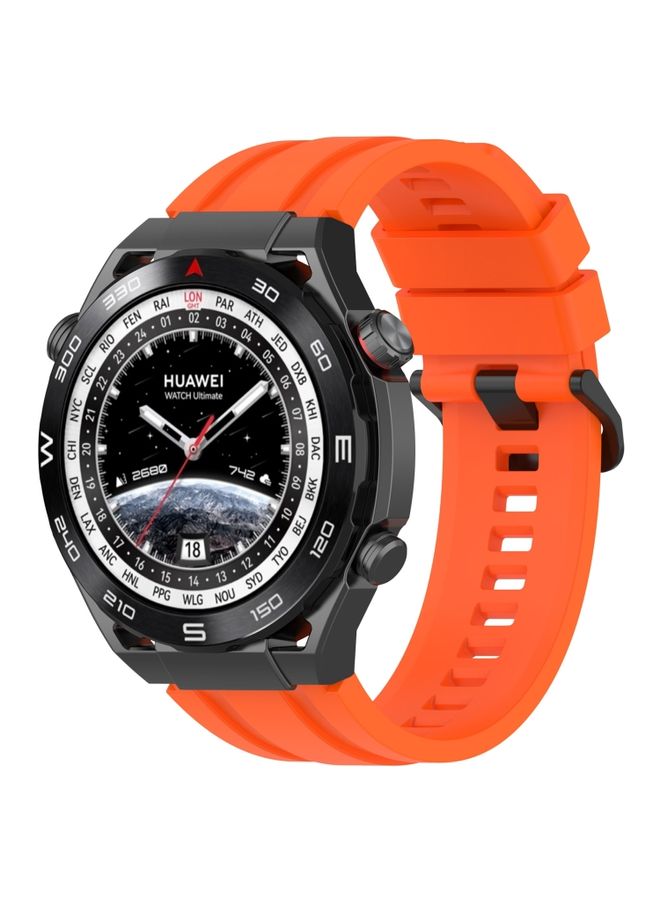 Replacement Strap For Huawei Watch Ultimate Long & Short Sports Solid Color Silicone Watch Band Set Orange 