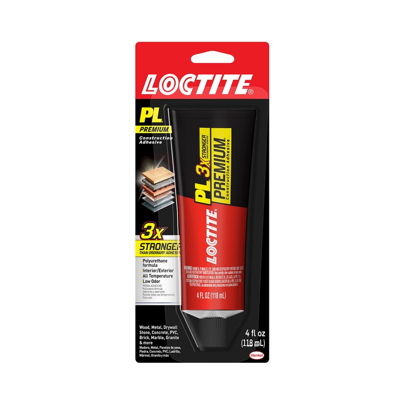 Loctite PL Premium Polyurethane Construction Adhesive, 4 fl oz Squeeze Tube, 1 Pack - Versatile Construction Glue for Wood, Concrete, Stone, Metal & More - Image 1