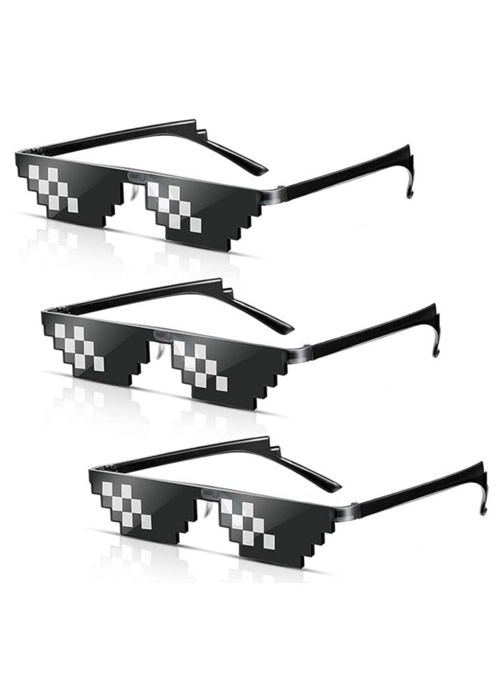 3 Pairs Polarized Sunglasses Pixel Cool Glasses Plastic Pixel Sunglasses Party Accessories For Kids Adults Black - pzsku/Z666B21634A1E9AB89028Z/45/_/1739367524/2d07b017-9bfc-4634-8980-185784749a4d