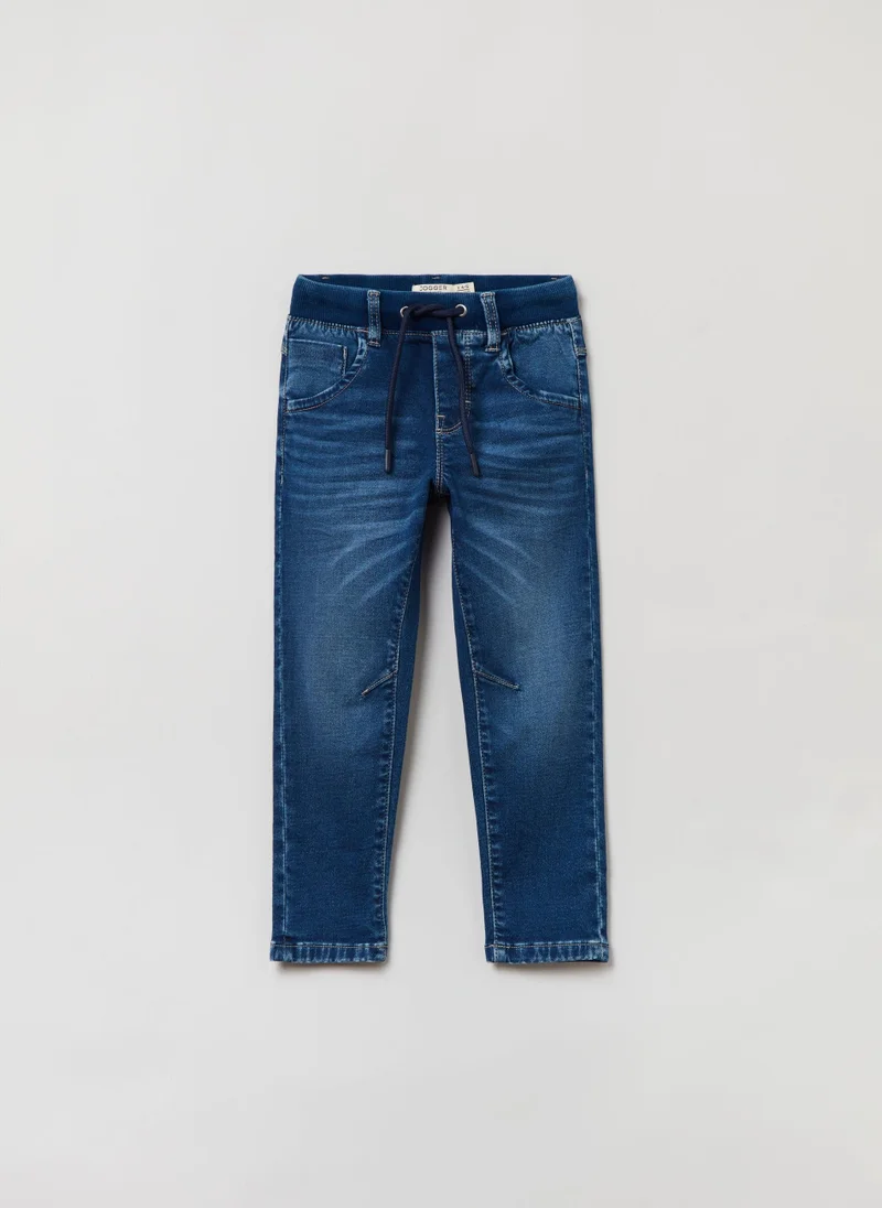 او في اس OVS Tapered-Fit Denim Joggers