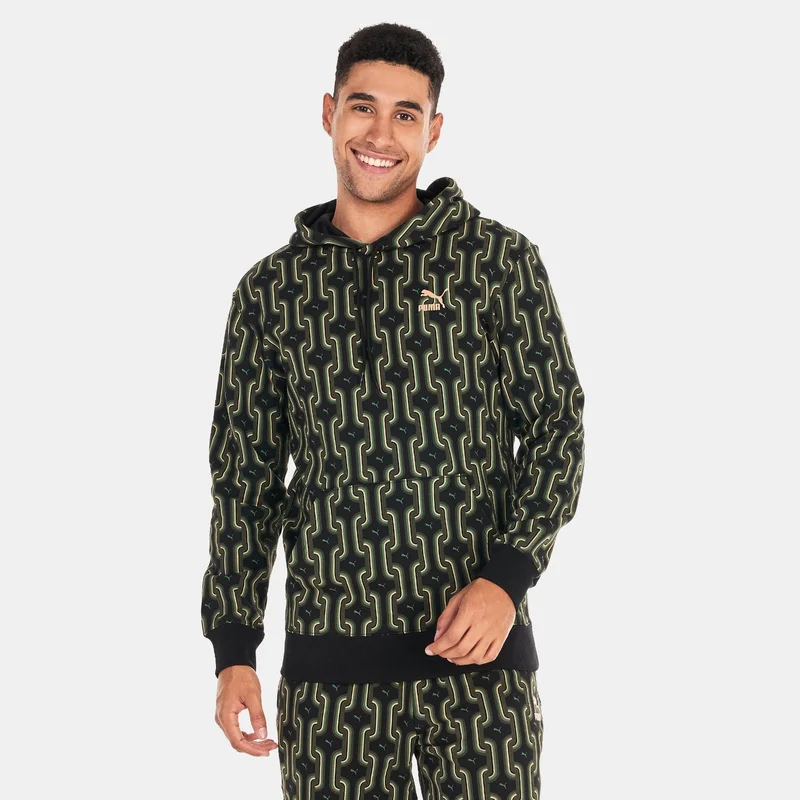 PUMA Men's Classics 70s Printed Fleece Hoodie