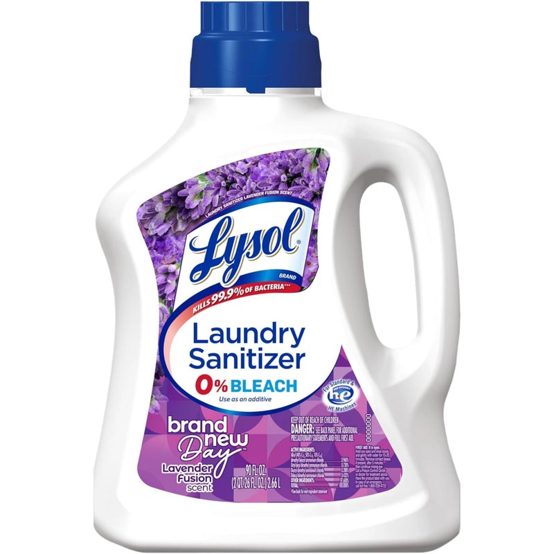 Lysol Disinfectant Laundry Sanitizer & Scent Booster, Laundry Detergent Additive, Color Safe Bleach Alternative, Laundry Odor Eliminator, Kills Bacteria & Viruses, Lavender Scent, 90 Fl Oz - Image 1