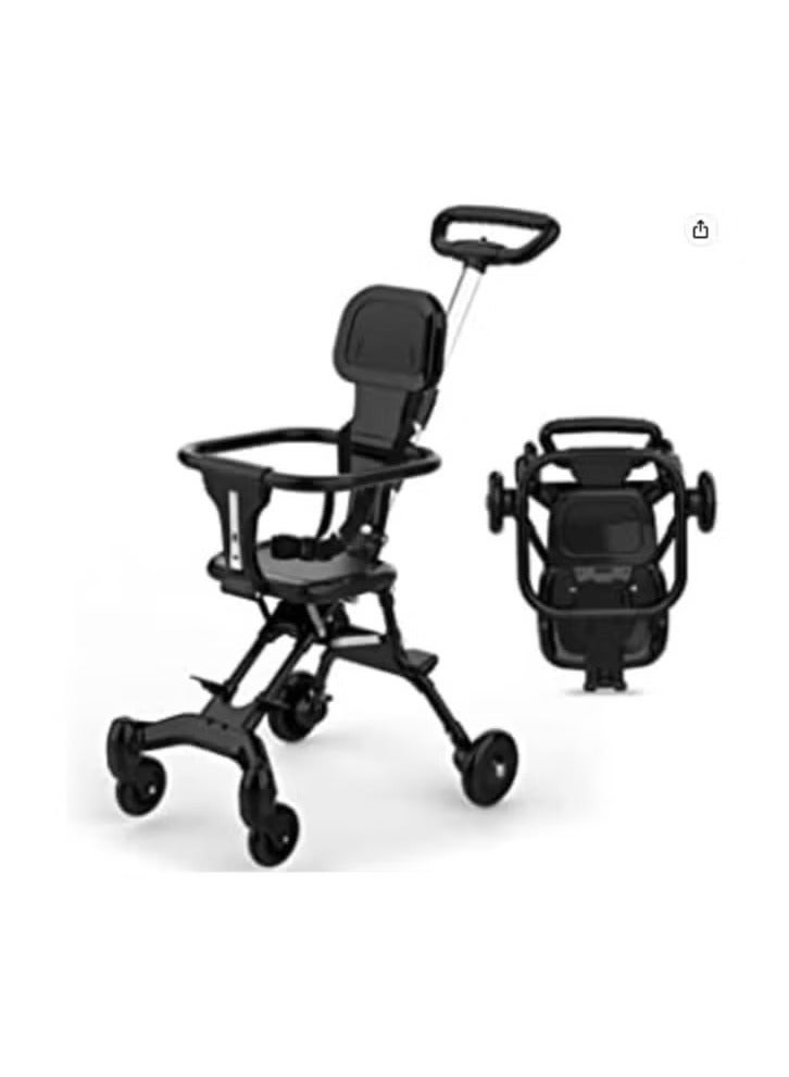 Pocket Stroller for Travel Stroller for Airplane Portable Compact Airport Stroller Small Stroller for Toddler Travel All Terrain Stroller for Toddler Stroller for Upto 65 Lbs (black) - Image 1