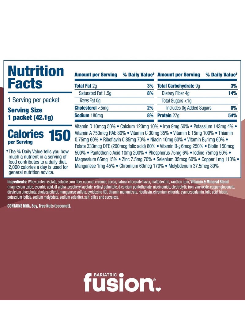 Bariatric Fusion Chocolate High Protein Meal Replacement - Single Serve Packet 42.1g  - Image 3