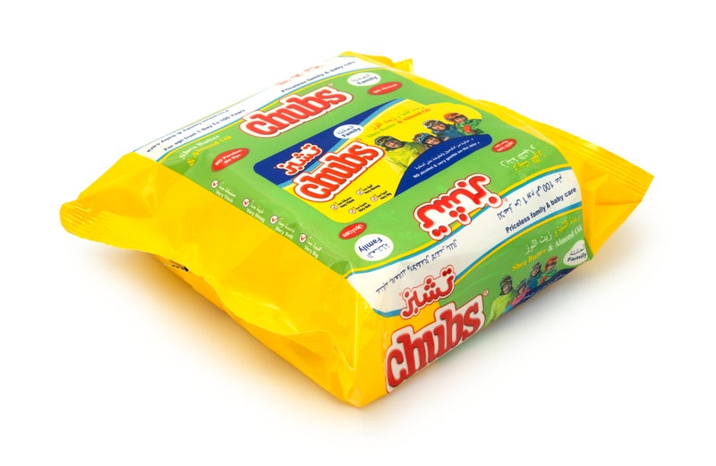 Chubs مناديل مبللة عائلية بزبدة الشيا وزيت اللوز - مناديل مرطبة خالية من الكحول - عبوة سفر 20 منديل - Image 3