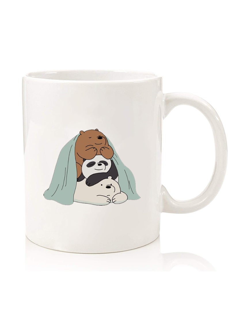 Theodor Premium Quality Two Sided Printed Coffee Mug Tea Cup For Home Office, Kids Men Women 3 Panda sitting - Image 1