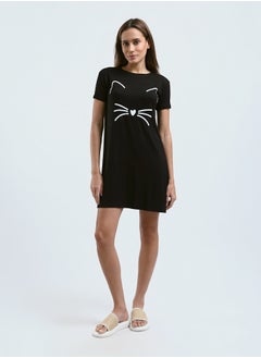 Sleepshirt Cotton Short Sleeves Printed