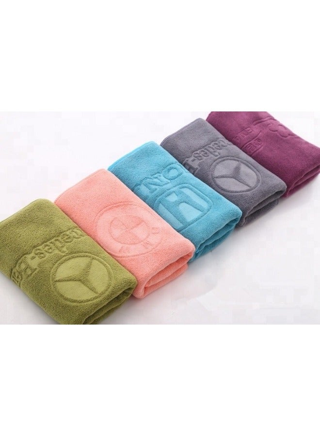 Generic 2-Piece Car Cleaning Towels, Highly Absorbent and Quick Dry Towels with Embossed Logo - Multicolor - Image 2
