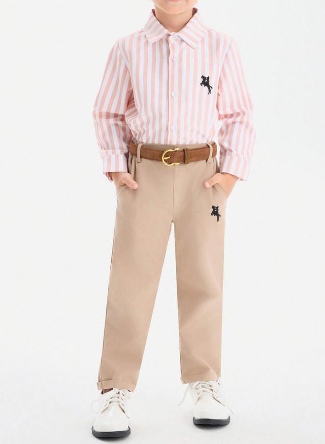 تايك تو طقم أولادي قميص مخطط مع بنطال - Image 1