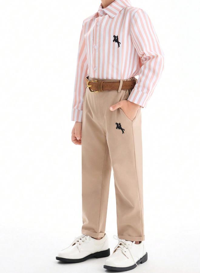 تايك تو طقم أولادي قميص مخطط مع بنطال - Image 3